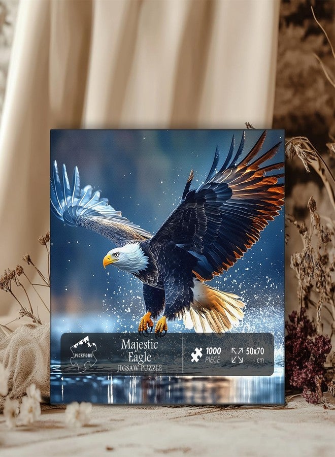 PICKFORU Majestic Eagle Puzzles for Adults 1000 Pieces, PICKFORU Difficult Bird Puzzle Lake, Challenging Impossible Nature Animal Theme as Wall Art - Image 5
